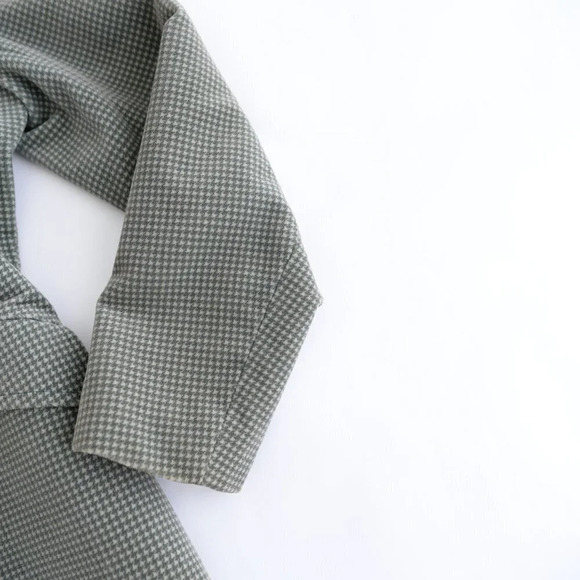 Vintage Olive 50% Cotton Houndstooth  Two Button Blazer - Picture 6 of 15